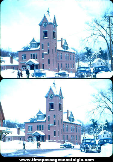 (2) Old Sanbornville New Hampshire Town Hall Photograph Slides