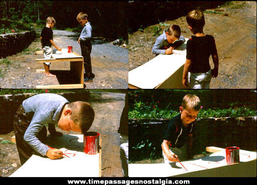 (8) 1964 Children With Cold Drink Stand Photograph Slides