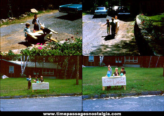 (8) 1964 Children With Cold Drink Stand Photograph Slides