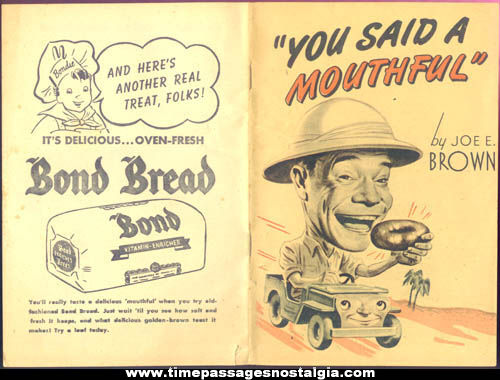 ©1944 Comedian Joe E. Brown Advertising Premium Booklet