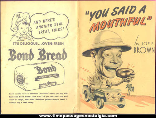 1944 Comedian Joe E. Brown Advertising Premium Booklet