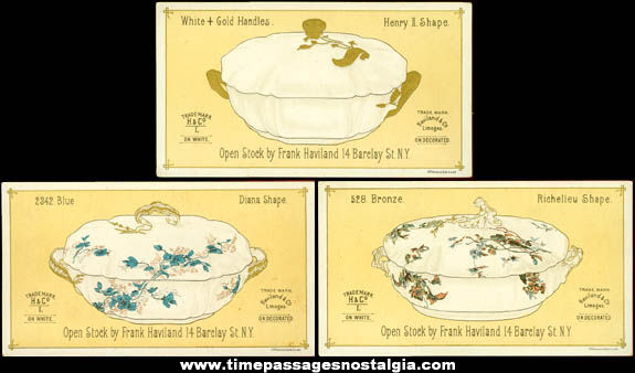 (7) Old Haviland & Company Limoges Advertising Trade Cards