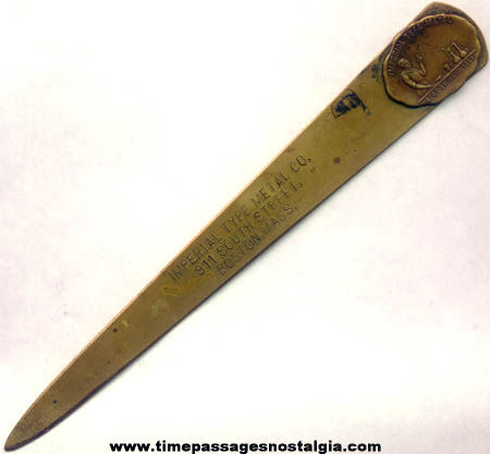 Old Brass Boston Metal Company Advertising Premium Letter Opener