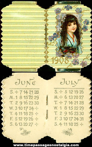1908 Miniature Raphael Tuck & Sons Calendar Booklet