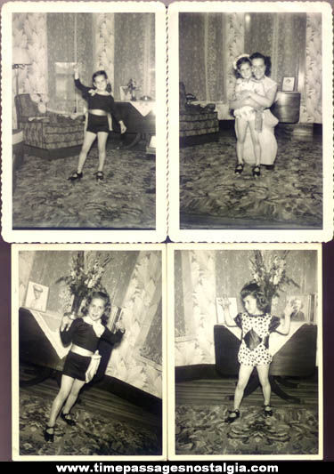 (4) Old Photographs of a Young Dancer Girl