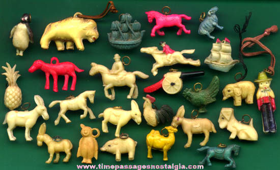 (25) Old Painted Miniature Celluloid Charms