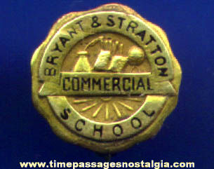 Old Bryant & Stratton Commercial School Gold Filled Advertising Pin