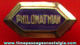 Old Enameled & Gold Filled Philomathian Pin