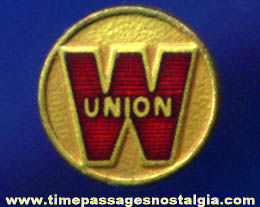 Old Enameled Western Union Employee Advertising Lapel Button