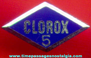 Old Enameled Sterling Silver Clorox Company Employee Service Pin