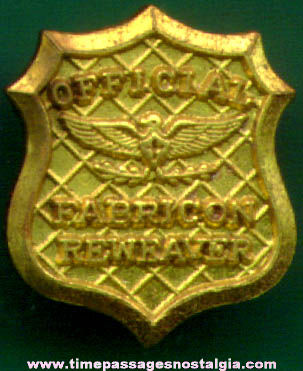 Old Fabricon Reweaver Advertising Shield Badge Employee Pin