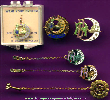 (6) Old Rebekah Fraternal Jewelry Items
