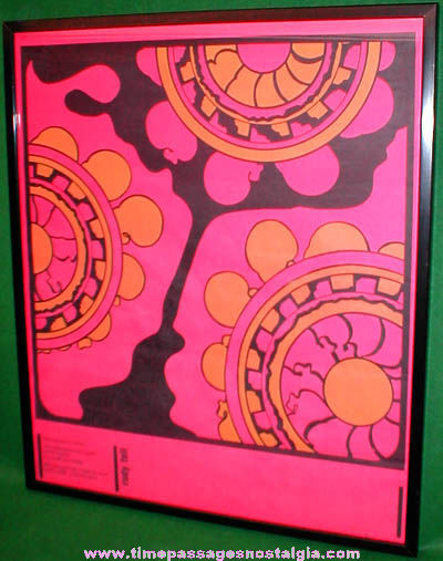 Signed & Framed 1969 Colorful Psychedelic Art Show Advertising Print