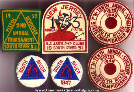 (6) Old South River New Jersey Pistol Tourament Award Patches