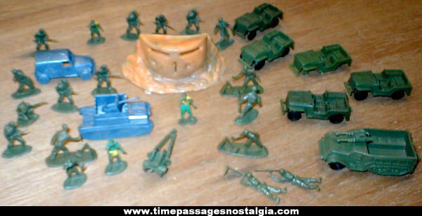 (164) Old MARX Toy Military Playset Items + Bonus Figures & Vehicles