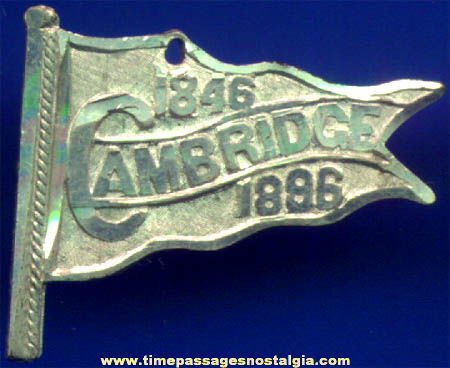 1846 - 1896 Cambridge Flag Pennant Cut Metal Charm