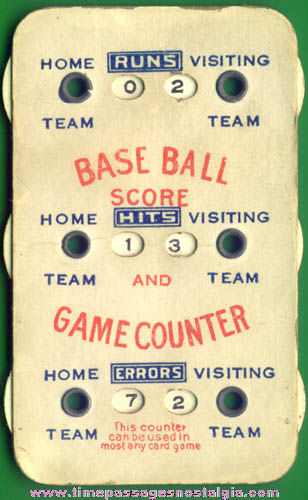 Old Baseball Score Dial Game Counter