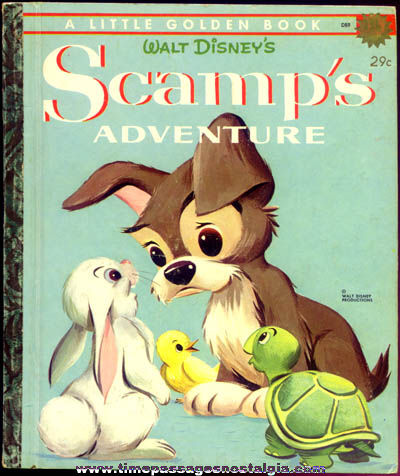 1958 Walt Disney’s Scamp’s Adventure Little Golden Book