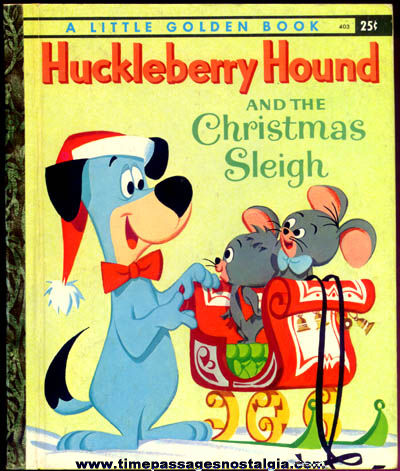 1960 Huckleberry Hound and the Christmas Sleigh Little Golden Book