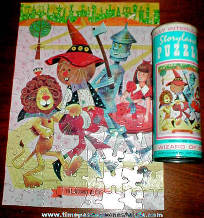 Old Wizard Of Oz Character Puzzle With Can