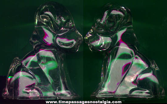 Old Glass Candy Container Puppy Dog Figure