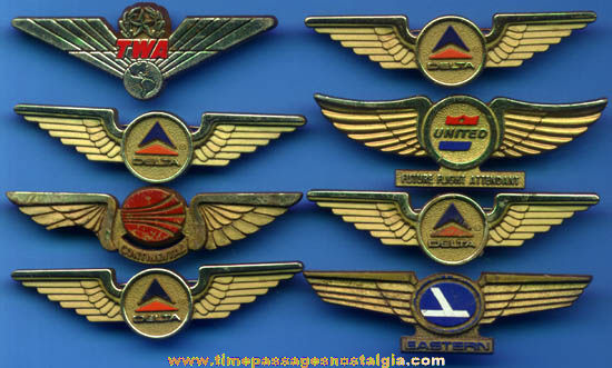 (8) Advertising Airline Wings Pins