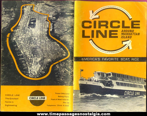 (3) Old New York Circle Line Cruise Boat Advertising Souvenir Picture Books
