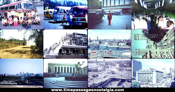 (12) Old Bus Transportation Photograph Slides