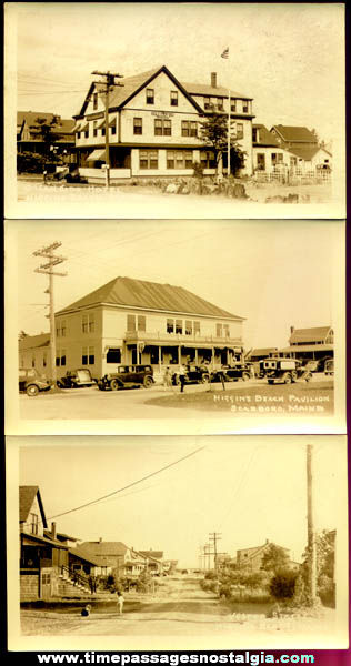 (3) Early Unused Higgins Beach, Maine Real Photo Post Cards