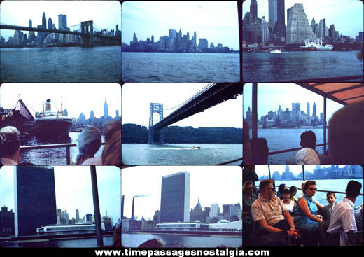 (9) 1960 Manhattan New York Skyline Photograph Slides