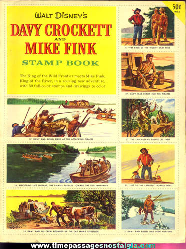 1955 Walt Disney Davy Crockett and Mike Fink Stamp Book