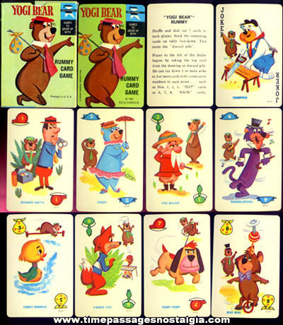 Boxed 1961 Yogi Bear Cartoon Character Rummy Card Game