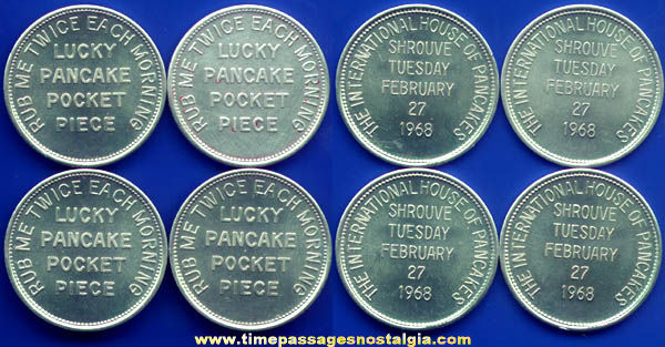 (4) 1968 International House Of Pancakes Restaurant Advertising Premium Coins