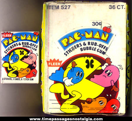 1980 Full Fleer Display Case Box (36 packs) Pac-man Cards & Stickers