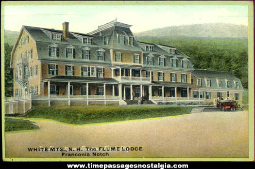 1929 Flume Lodge Franconia Notch White Mountains New Hampshire Post Card