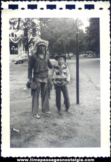 1950 Native American Indian & Young Cowboy Photograph