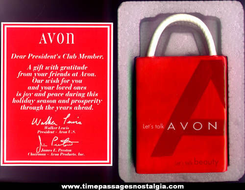 Boxed 2002 Avon Employee Gift Advertising Porcelain Shopping Bag
