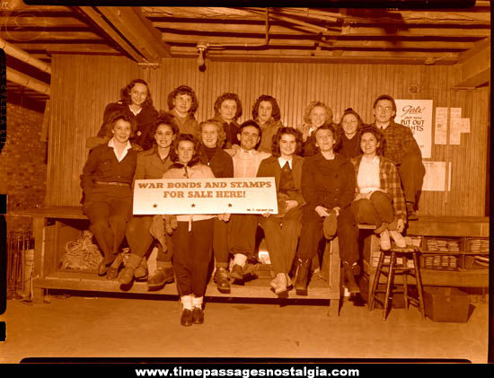 Large 1944 W. T. Grant Company World War II Homefront Employee Photograph Negative