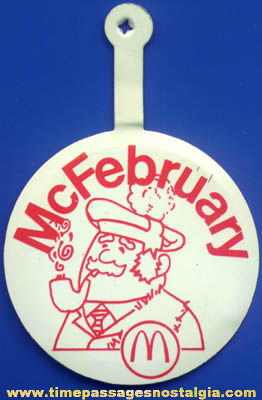 Old McDonalds Restaurant McFebruary Advertising Tin Tab Button