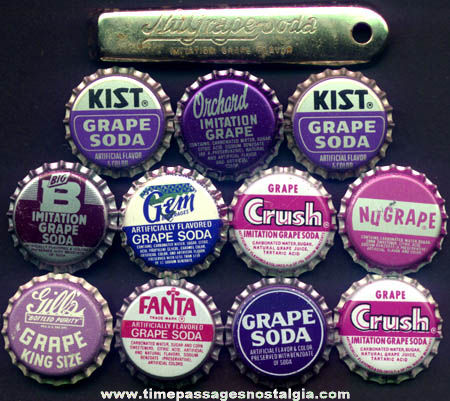 (12) Small Old Grape Soda Advertising Items