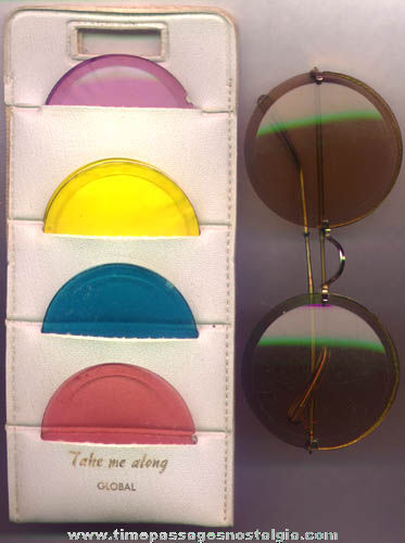 1960s - 1970s Sun Glasses With Changeable Color Lenses
