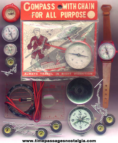 (13) Old Real and Toy Compasses