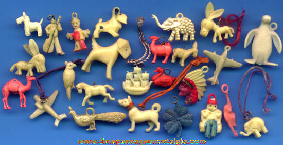 (25) Old Miniature Celluloid Novelty Toy Charms