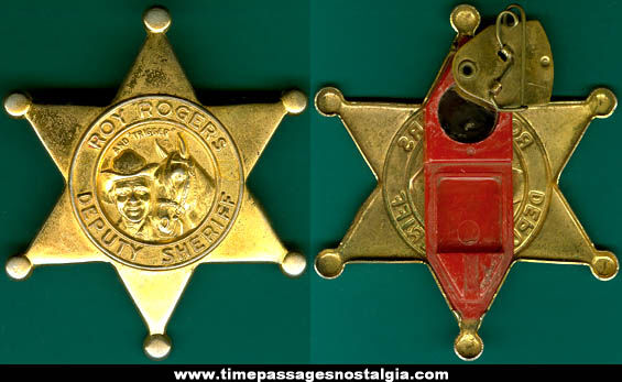 1950 Roy Rogers Deputy Sheriff Quaker Oats Cereal Premium Badge