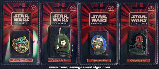 (4) Different Unopened Star Wars Character Enameled Metal Collectible Pins