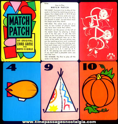 Colorful Old Boxed Match Patch Childrens Card Game