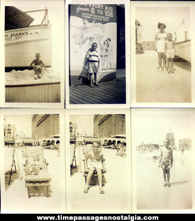 (6) 1950s Atlantic City New Jersey Boardwalk & Beach Photographs