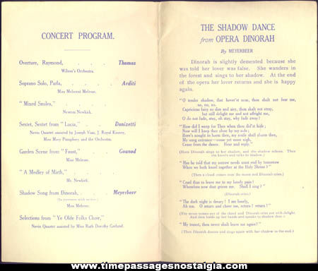 1913 Massachusetts Railway Relief Association Concert & Dance Program
