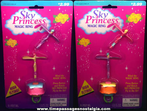 (4) Different Unopened Sky Princess Character Magic Toy Rings