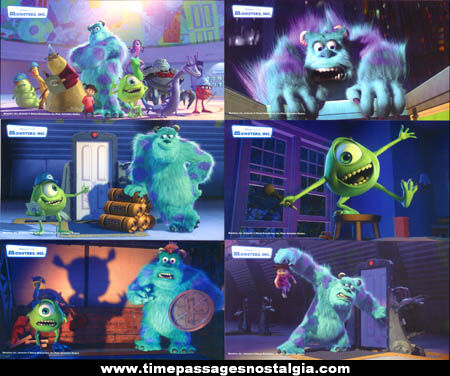 (6) Colorful Monsters Inc. Movie Character Advertising Premium Cards